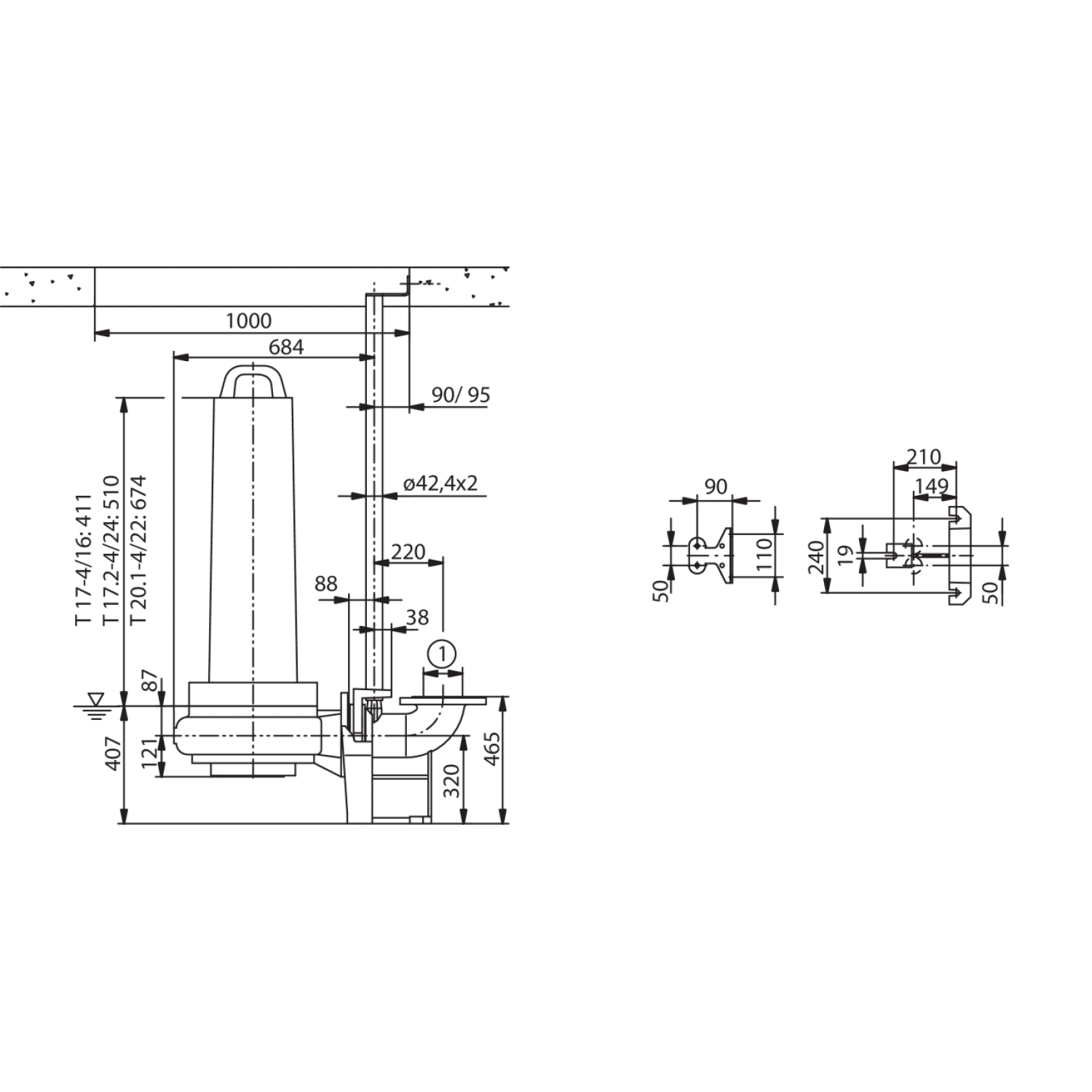 Фекальный насос Wilo EMU FA 15.52-260E + T 20.1-4/22GEx 6047734 ...