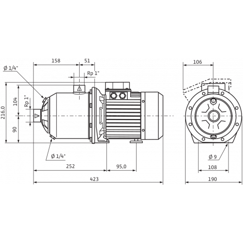Центробежный насос Wilo Economy MHI 205 (1~230 В, FKM)