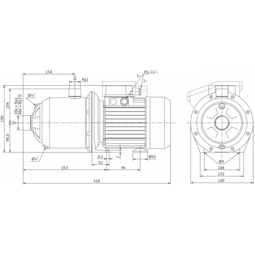 Поверхностный насос Wilo MultiPress MP 304 (3~230/400 В)