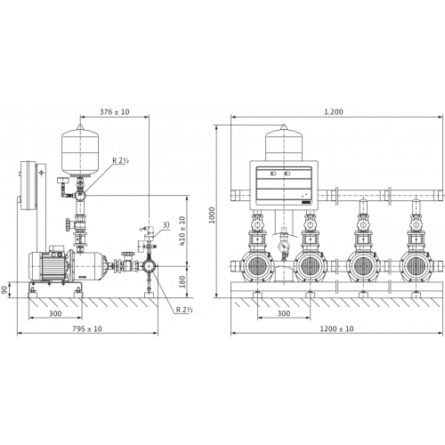 Насосная станция Wilo CO-4 MHI 405/CE-EB-R