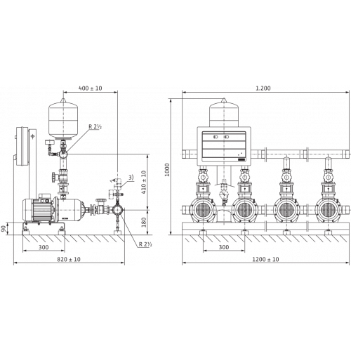 Насосная станция Wilo CO-4 MHI 804/CE-EB-R