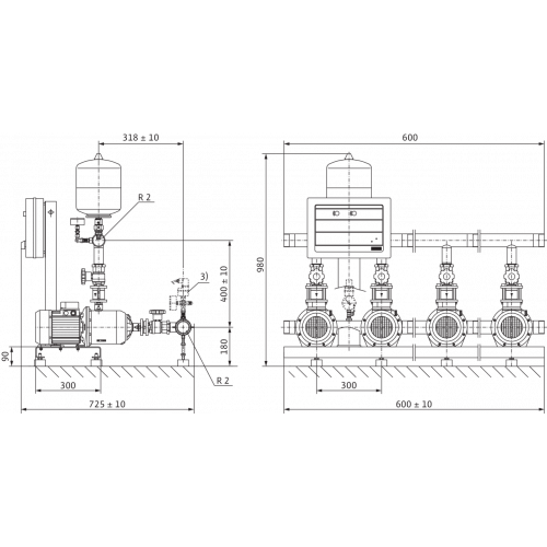 Насосная станция Wilo CO-2 MHI 203/ER-EB-R
