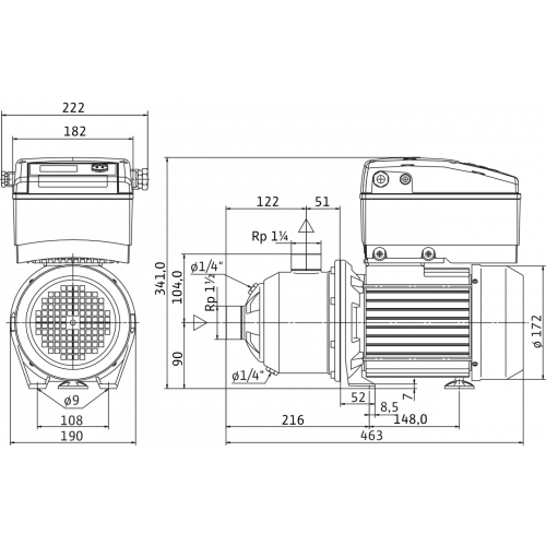 Центробежный насос Wilo Economy MHIE 802N (3~380/400/440 V, FKM)