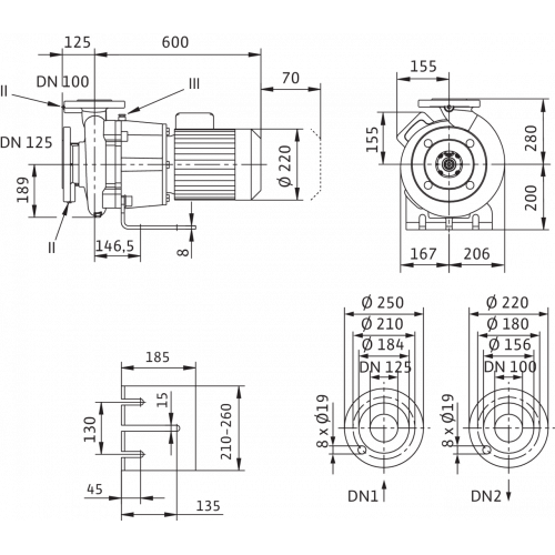 Блочный насос Wilo CronoBloc-BL 100/160-3/4