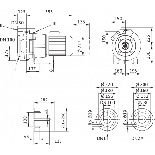 Блочный насос Wilo CronoBloc-BL 80/160-2,2/4