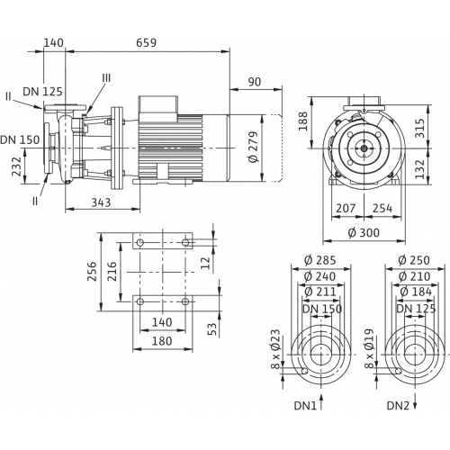 Блочный насос Wilo CronoBloc-BL 125/185-5,5/4
