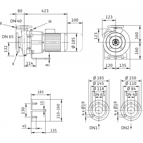 Блочный насос Wilo CronoBloc-BL 40/150-0,55/4