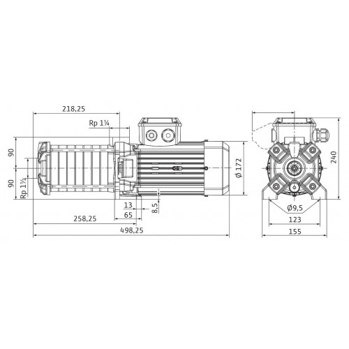 Горизонтальный многоступенчатый насос Wilo MEDANA CH1-LC.1005-5/E/E/10T