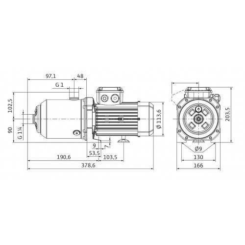 Горизонтальный многоступенчатый насос Wilo MEDANA CH1-L.602-1/E/E/10T