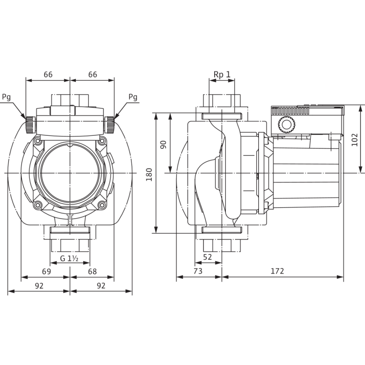 Циркуляционный насос Wilo TOP-Z 25/10 (1~230 V, PN 10, RG)