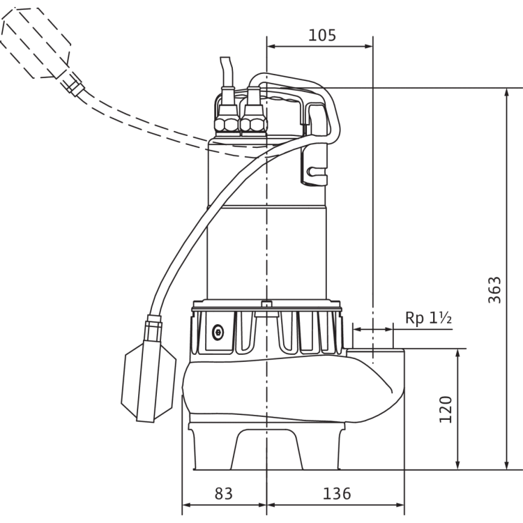 Погружной насос для сточных вод Wilo Drain TC 40/8