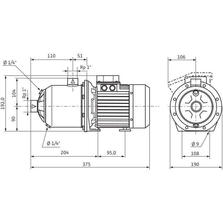 Центробежный насос Wilo NATIVE MHI 203-1/E/3-400-50-2