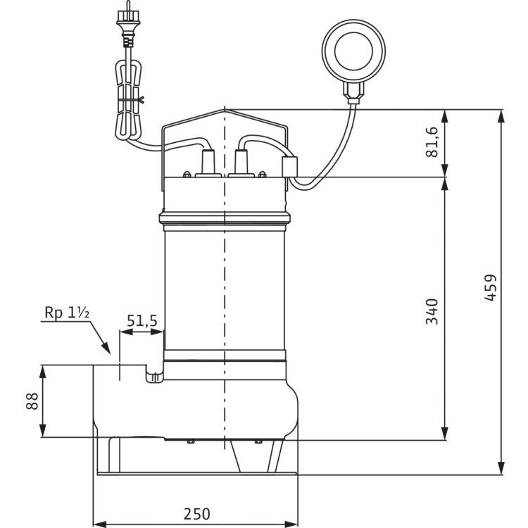 Погружной насос для сточных вод Wilo Drain STS 40/10-A (1~230 В)