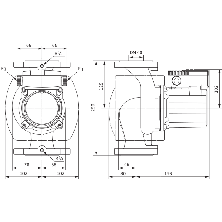 Циркуляционный насос Wilo TOP-Z 40/7 (1~230 V, PN 6/10, RG)