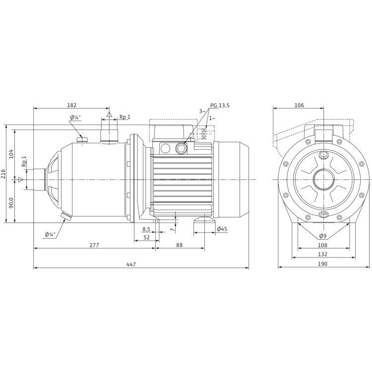Поверхностный насос Wilo MultiCargo MC 305 (1~230 В)