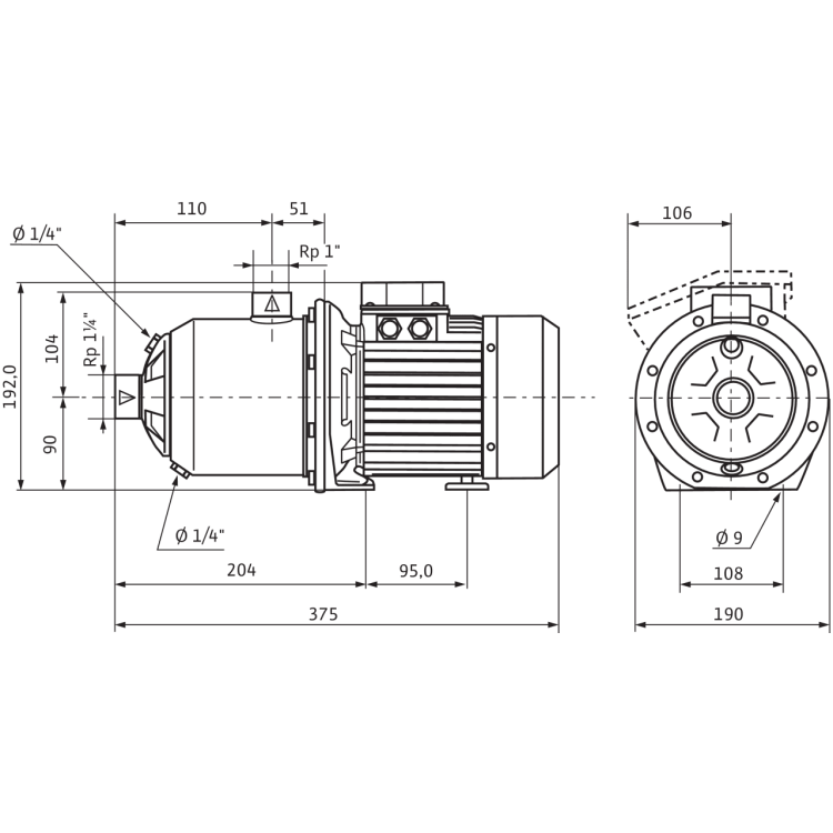 Центробежный насос Wilo MHI 402-1/E/3-400-50-2
