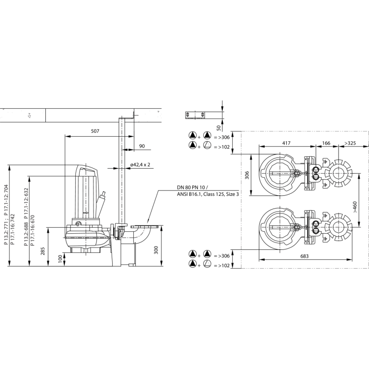 Фекальный насос Wilo REXA PRO V08DA-526/EAD0X4-T0035-540-O