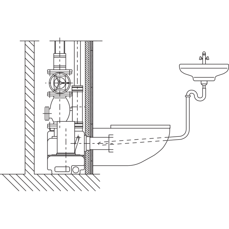 Напорная установка отвода сточной воды Wilo WILO DRAINLIFT S1/6M-RV