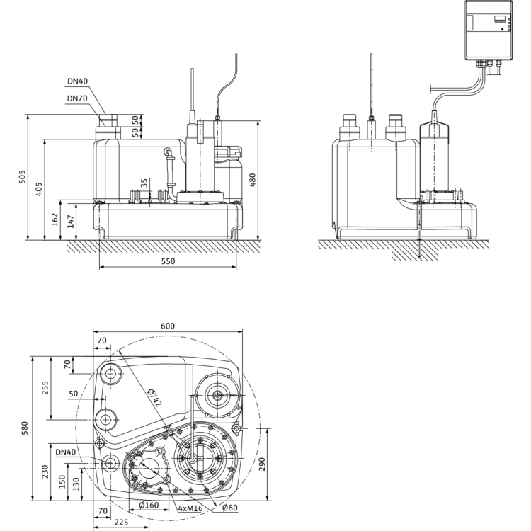 Напорная установка отвода сточной воды Wilo WILO-DRAINLIFT M1/8 (3~) NRV