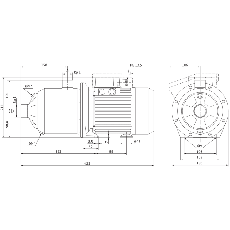 Поверхностный насос Wilo MultiPress MP 305 (1~230 В)