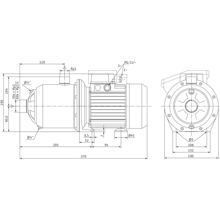 Поверхностный насос Wilo MultiPress MP 603 (3~230/400 В)
