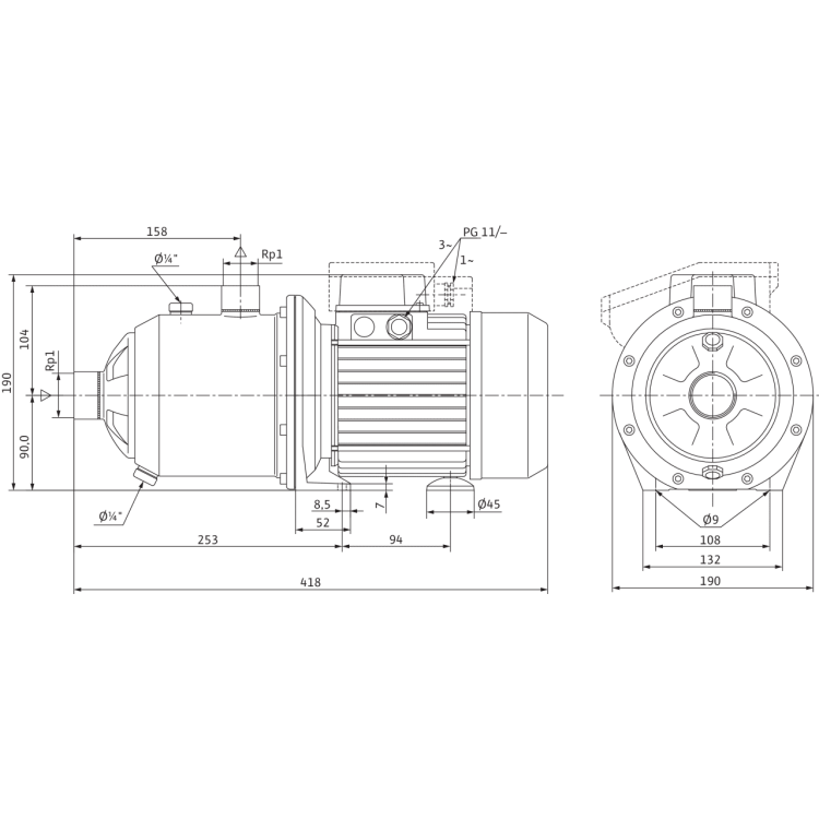 Поверхностный насос Wilo MultiCargo MC 304 (3~230/400 В)