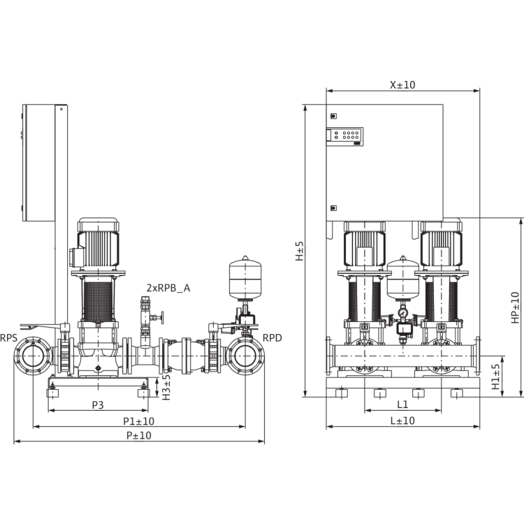 Насосная станция Wilo FLA-2 MVI 7002/1 PN10