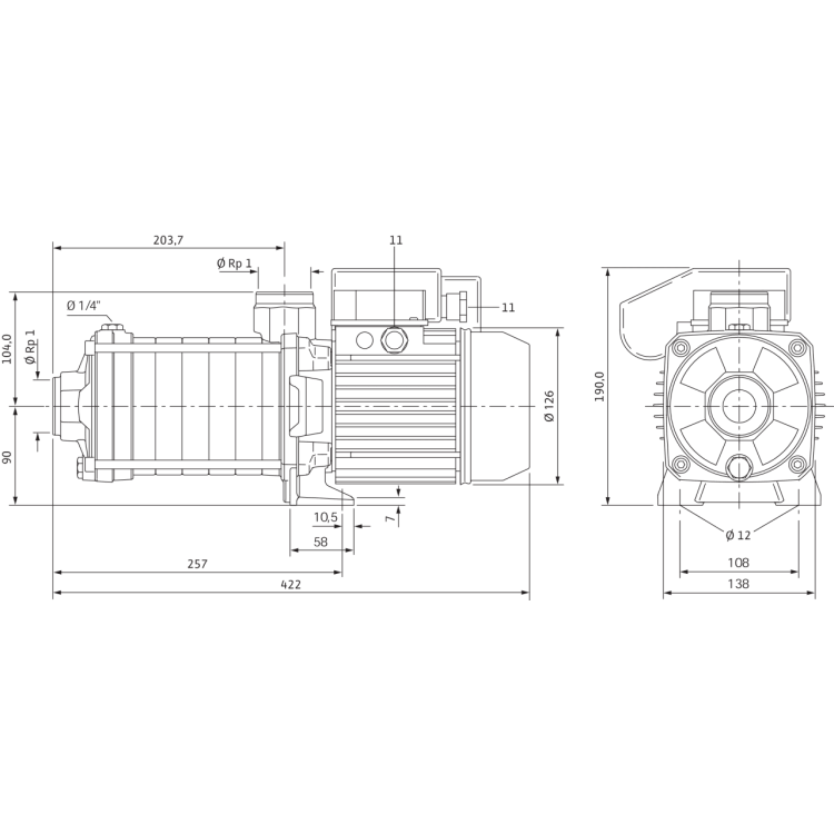 Центробежный насос Wilo Economy MHIL 107 (1~230 В)