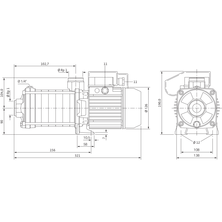 Центробежный насос Wilo Economy MHIL 102 (1~230 В)