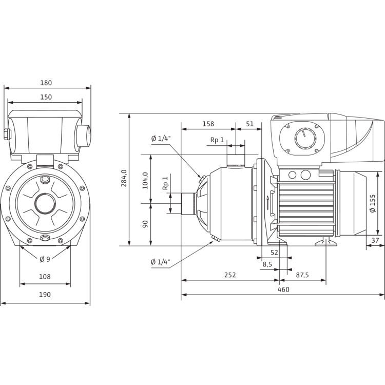 Центробежный насос Wilo Economy MHIE 205 M1, M3 (1~220/230/240 V, EPDM)