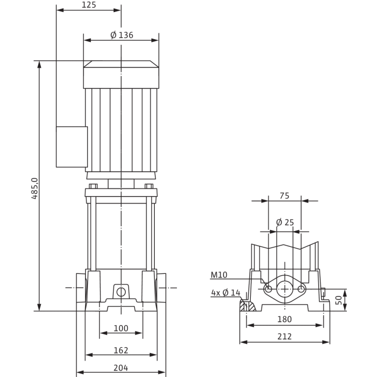 Вертикальный многоступенчатый насос Wilo Multivert MVIL 107 (1~230 В)