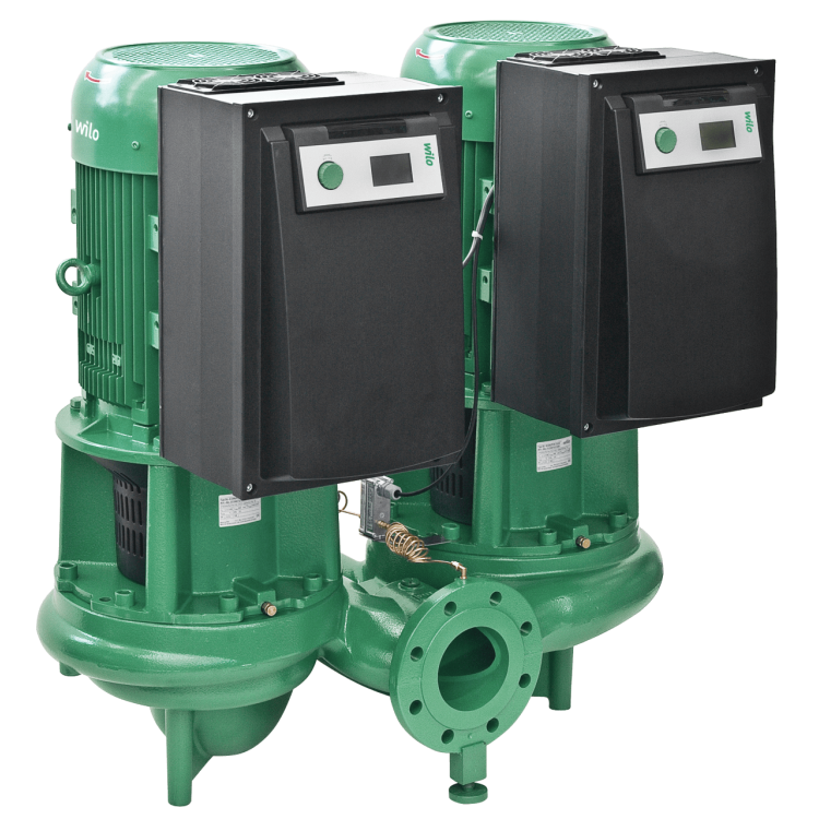 Циркуляционный насос с сухим ротором в исполнении Inline с фланцевым соединением Wilo CronoTwin-DL-E 150/250-15/4