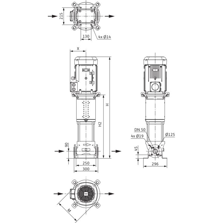 Вертикальный многоступенчатый насос Wilo Helix V 2213-2/25/V