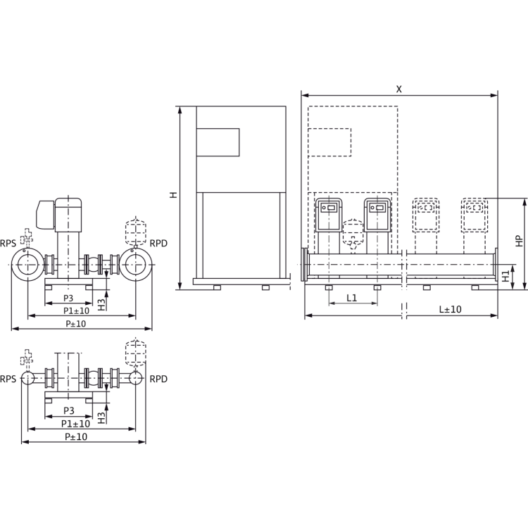 Насосная станция Wilo Comfort-Vario COR-3 MVIE 9502/VR (3~400 В, 50/60 Гц)
