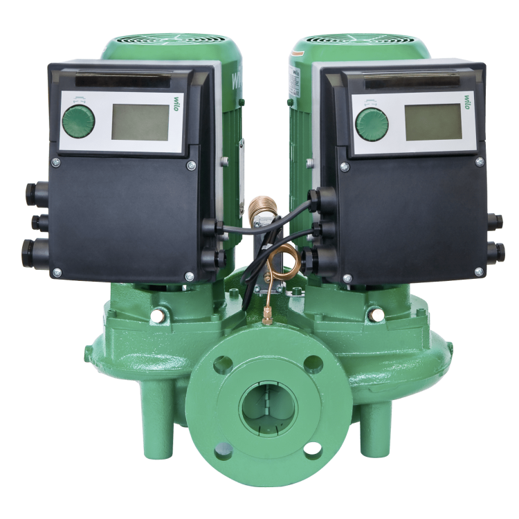 Циркуляционный насос с сухим ротором в исполнении Inline с фланцевым соединением Wilo VeroTwin-DP-E 32/125-1,1/2