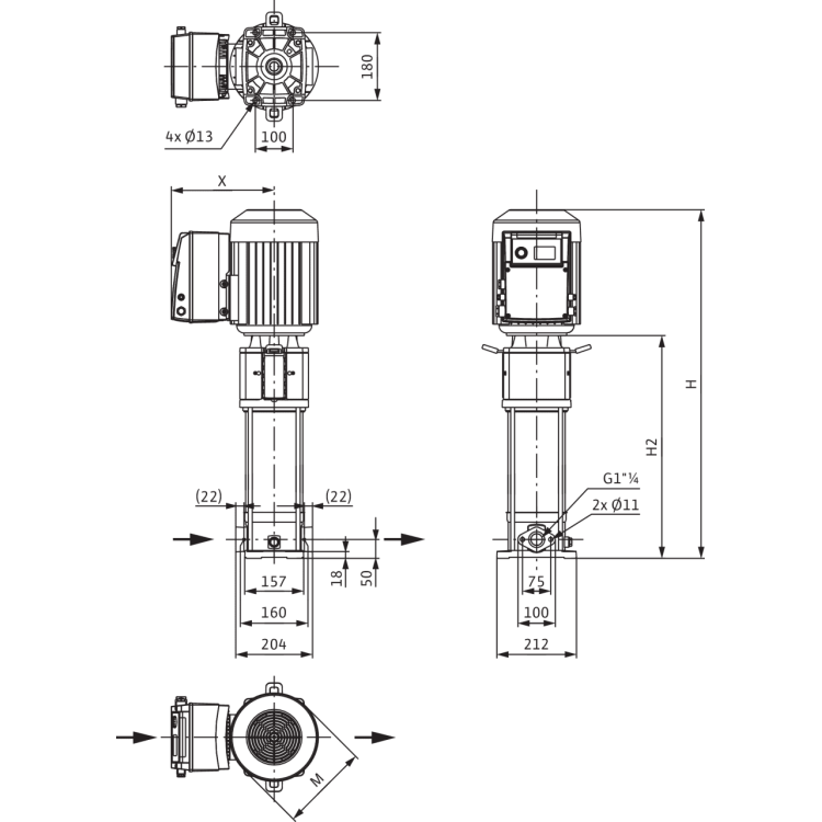 Вертикальный многоступенчатый насос Wilo Helix VE 604-1/16/E/KS