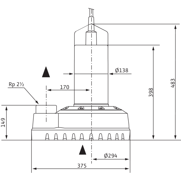 Погружной насос для сточных вод Wilo Drain TS 65 H 117/22 (3~400 В)