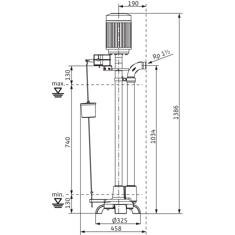 Вертикальный насос для грязной воды Wilo Drain VC 40/20 (3~400 В)