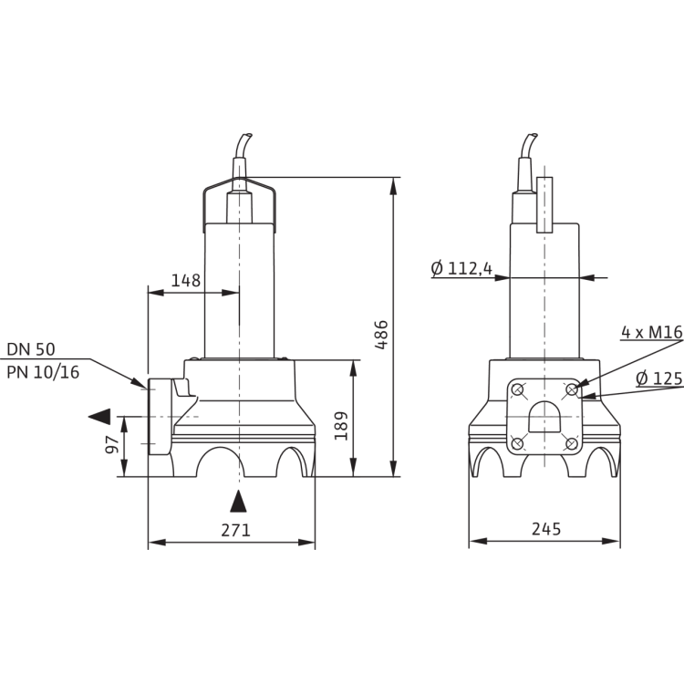 Погружной насос для сточных вод Drain TP 50 E 107/7,5 (3~400 V)