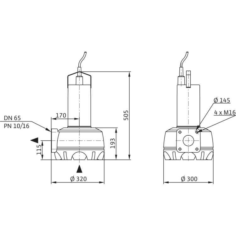 Погружной насос для сточных вод Wilo Drain TP 65 E 114/11 (3~400 V)