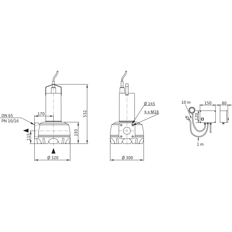 Погружной насос для сточных вод Drain TP 65 E 114/11-A (1~230 V)