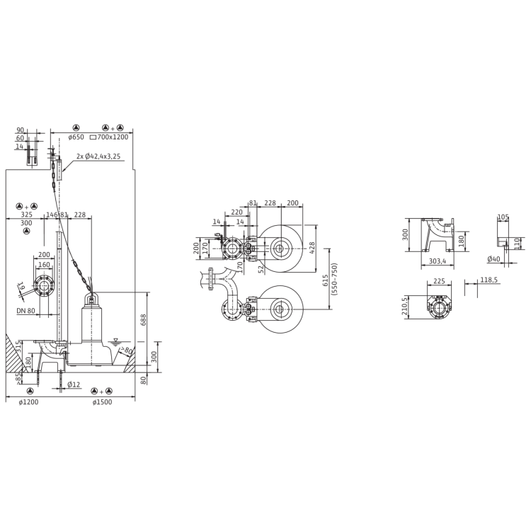 Погружной насос для сточных вод Wilo Drain TP 80E210/37