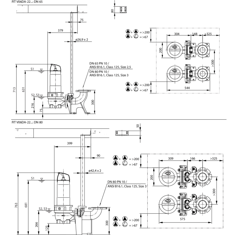 Фекальный насос Wilo Rexa FIT V06DA-222/EAD1-2-T0039-540-O