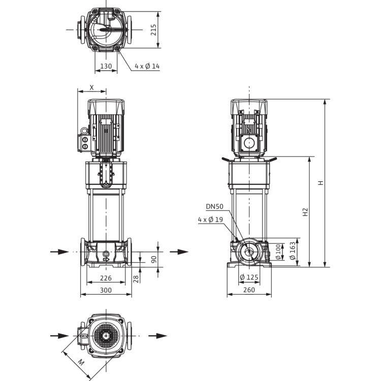 Вертикальный многоступенчатый насос Wilo Helix V 2206-4/16/E/S/