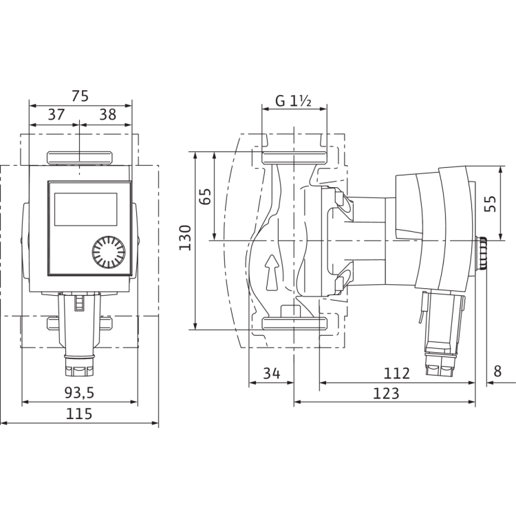 Циркуляционный насос Wilo Stratos PICO 25/1-6-130