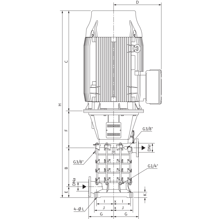 Нормальновсасывающий высоконапорный центробежный насос Wilo Zeox FIRST V 6003/B-37-2