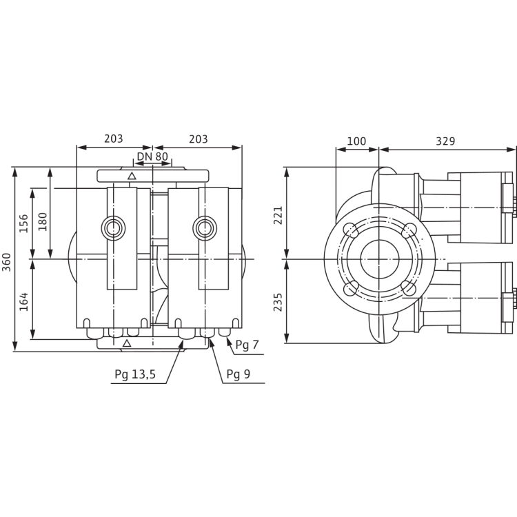 Циркуляционный насос Wilo Stratos-D 80/1-12 PN6