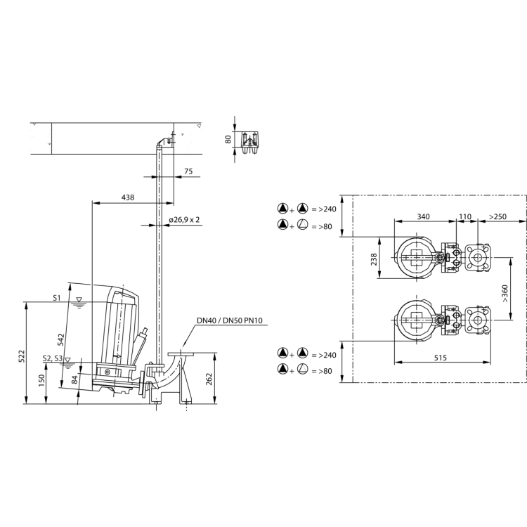 Фекальный насос Wilo Rexa CUT GE03.34/P-T39-2-540E