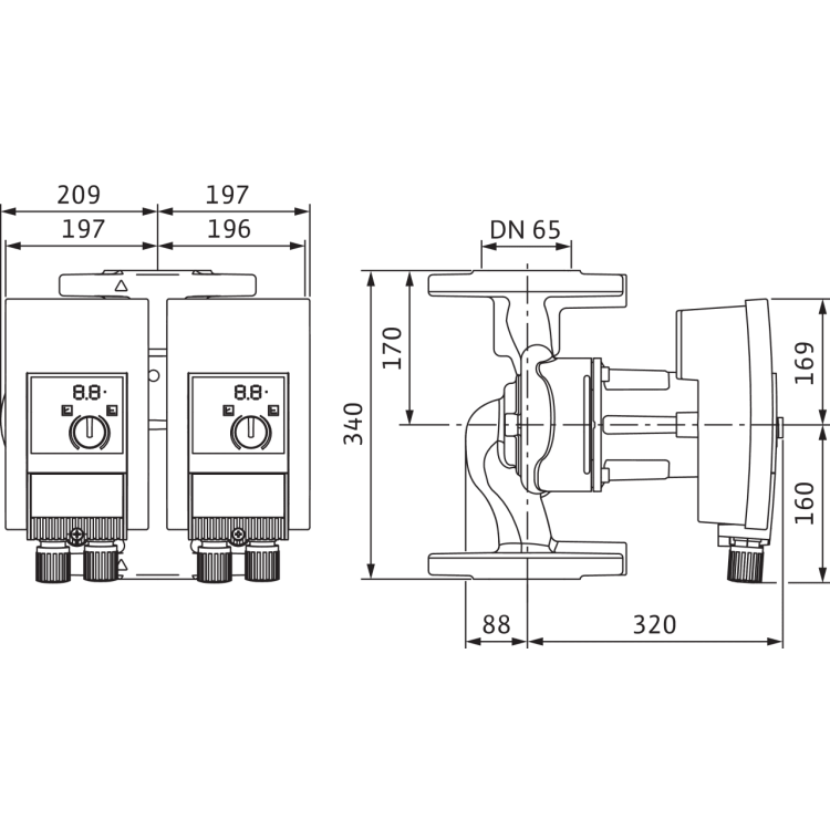 Циркуляционный насос Wilo Yonos MAXO-D 65/0,5-16