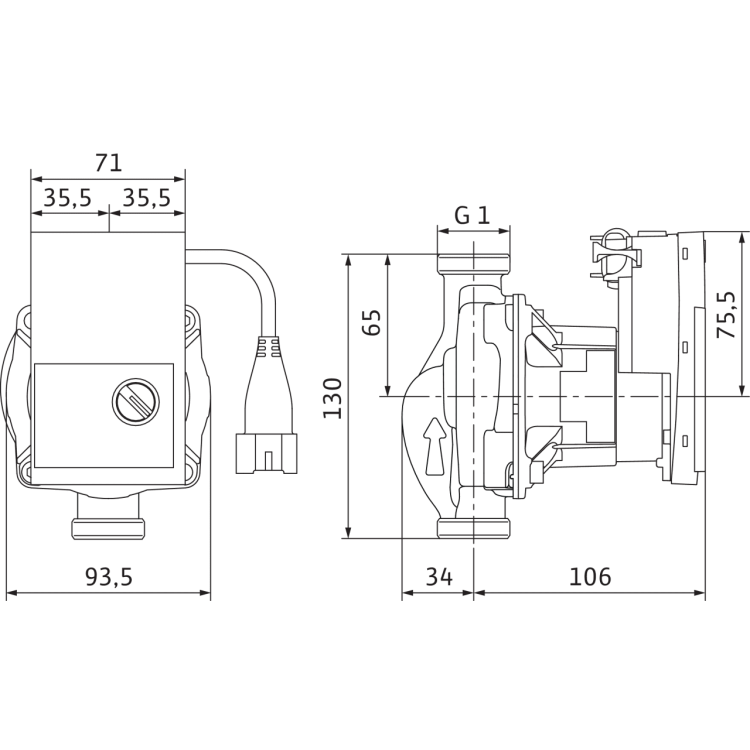 Циркуляционный насос Wilo Yonos PICO-STG 15/1-7.5